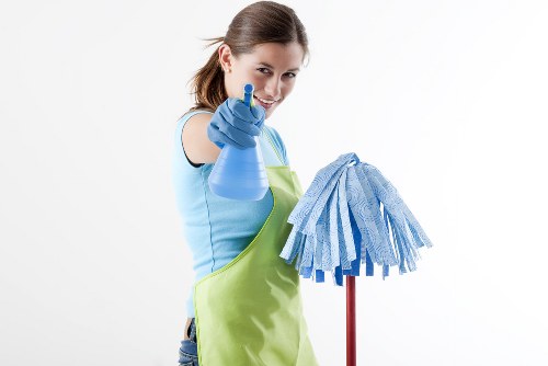 Post construction cleaning in an Enfield home after renovation work