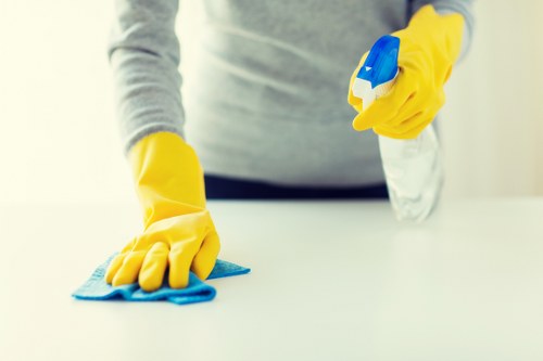 Domestic cleaner preparing a tidy and fresh living space in Enfield