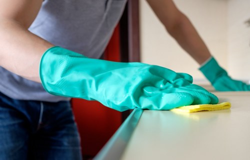 Office cleaning tasks for reception areas and shared desks