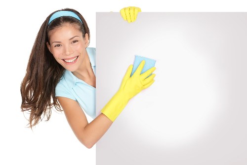 Kitchen oven door glass being cleaned by a local Enfield technician